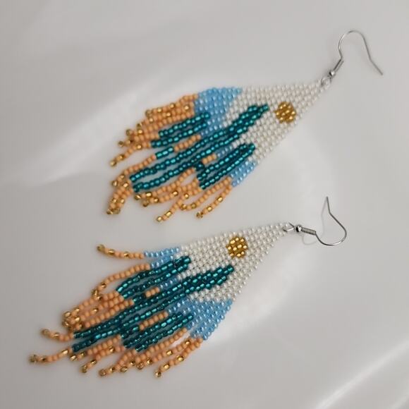 Cactus Beaded Boho Earrings - Picture 5 of 5